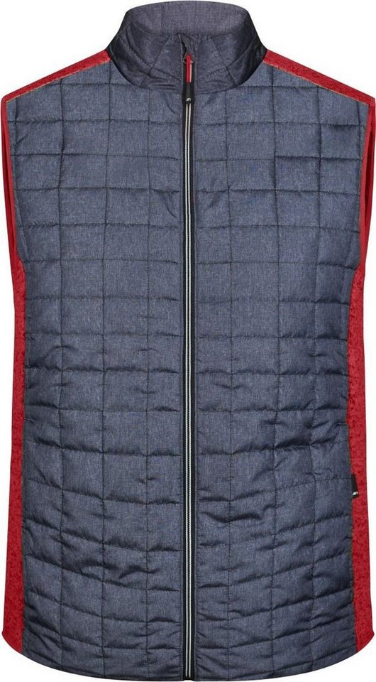 James & Nicholson Steppweste James & Nicholson JN 740 Herren Hybrid Strickfleece Gilet von James & Nicholson