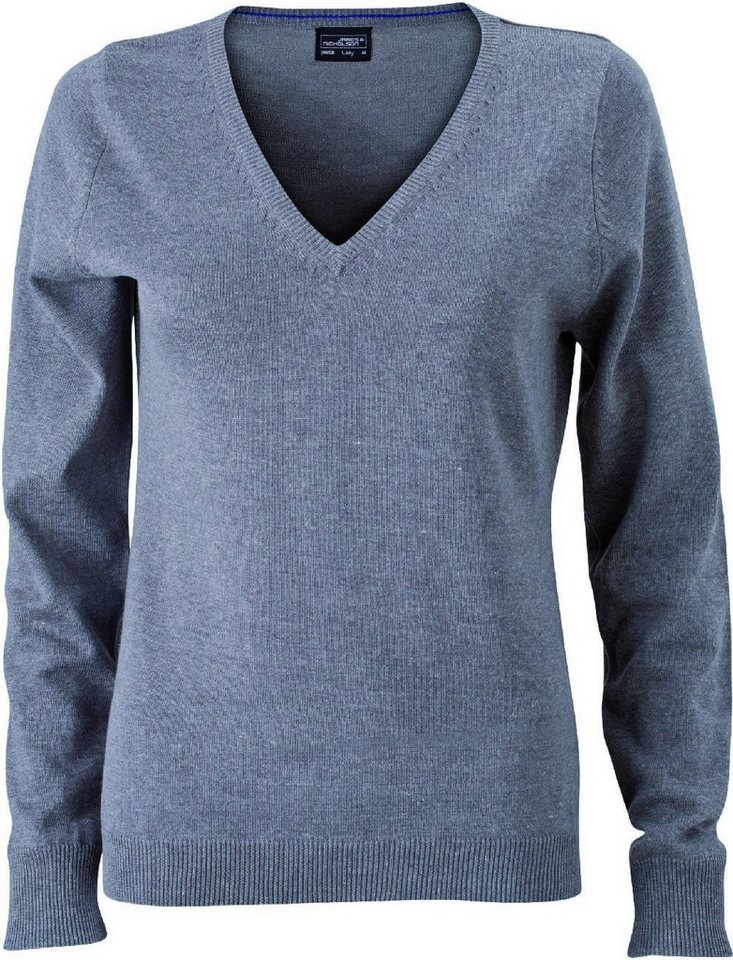 James & Nicholson Strickpullover JN 658 Damen V-Neck Pullover Leichte Strickqualität von James & Nicholson