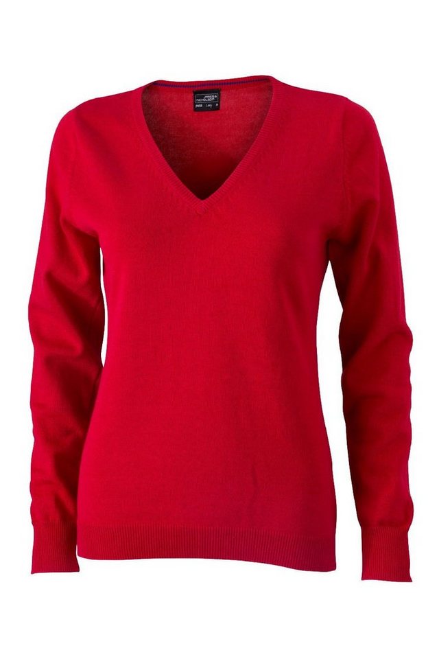 James & Nicholson Strickpullover JN 658 Damen V-Neck Pullover Leichte Strickqualität von James & Nicholson