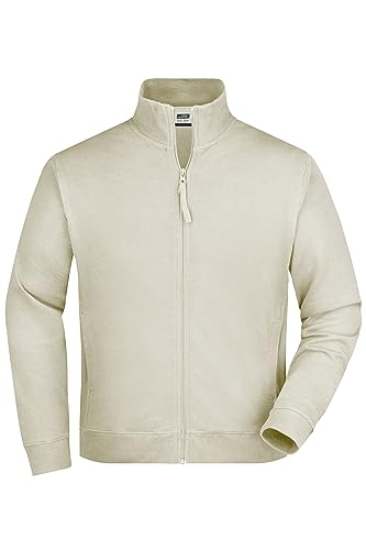 James & Nicholson Sweatjacke French Terry - Hochwertige Sweatjacke für Damen und Herren | Farbe: stone | Grösse: M von James & Nicholson