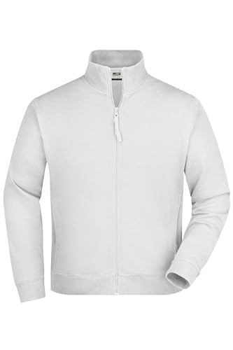 James & Nicholson Sweatjacke French Terry - Hochwertige Sweatjacke für Damen und Herren | Farbe: white | Grösse: XL von James & Nicholson