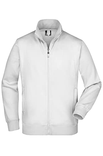 James & Nicholson Sweatjacke - Klassische Sweatjacke mit Stehkragen für Damen und Herren | Farbe: white | Grösse: 3XL von James & Nicholson