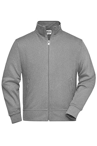 James & Nicholson Sweatjacke mit Stehkragen - Jacke aus robuster Sweatqualität in großer Größenauswahl | Farbe: grey-heather | Grösse: L von James & Nicholson