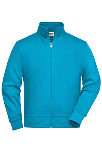 James & Nicholson Sweatjacke mit Stehkragen - Jacke aus robuster Sweatqualität in großer Größenauswahl | Farbe: turquoise | Grösse: S von James & Nicholson