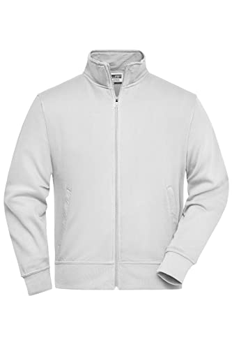 James & Nicholson Sweatjacke mit Stehkragen - Jacke aus robuster Sweatqualität in großer Größenauswahl | Farbe: white | Grösse: L von James & Nicholson