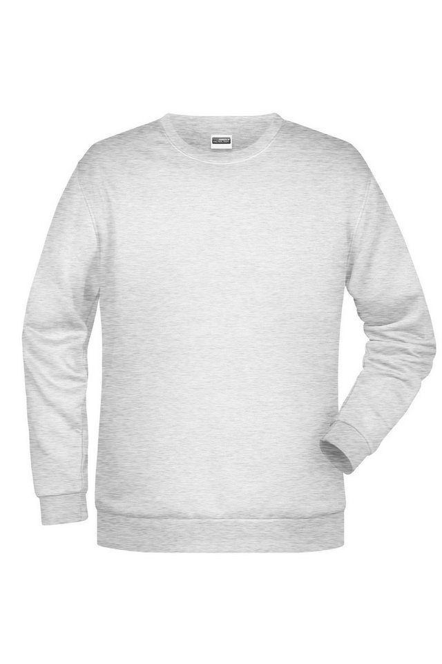 James & Nicholson Sweatshirt Klassisches Rundhals Sweatshirt für Herren JN794 Sweat-Qualität mit angerauter Innenseite von James & Nicholson