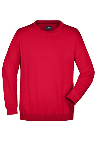 James & Nicholson Sweatshirt Rundhals - Klassischer Sweatpullover für Freizeit und Beruf | Farbe: red | Grösse: L von James & Nicholson