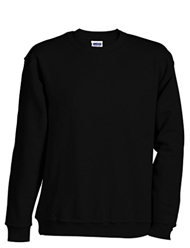 James & Nicholson Sweatshirt Rundhals - Klassischer Sweatpullover für Freizeit und Beruf | Farbe: Black | Grösse: L von James & Nicholson