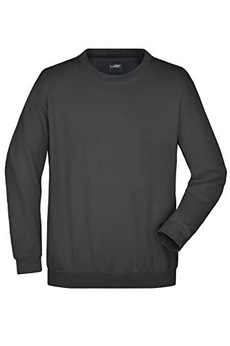 James & Nicholson Sweatshirt Rundhals - Klassischer Sweatpullover für Freizeit und Beruf | Farbe: Graphite | Grösse: M von James & Nicholson