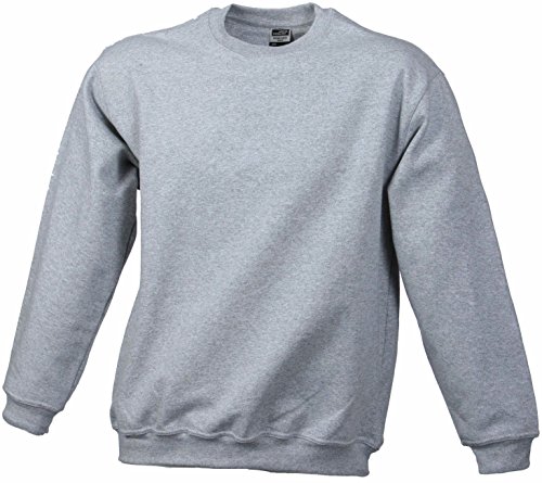 James & Nicholson Sweatshirt Rundhals - Klassischer Sweatpullover für Freizeit und Beruf | Farbe: Grey-Heather | Grösse: 3XL von James & Nicholson