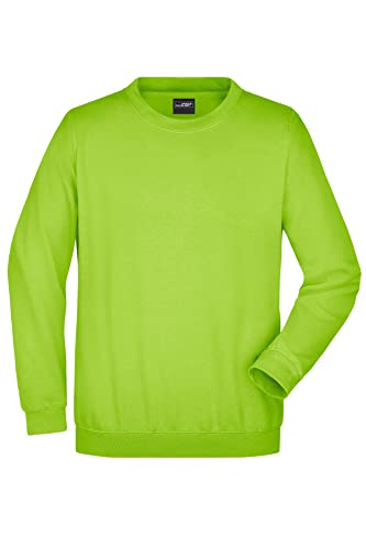 James & Nicholson Sweatshirt Rundhals - Klassischer Sweatpullover für Freizeit und Beruf | Farbe: Lime-Green | Grösse: M von James & Nicholson