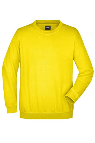 James & Nicholson Sweatshirt Rundhals - Klassischer Sweatpullover für Freizeit und Beruf | Farbe: Sun-Yellow | Grösse: M von James & Nicholson