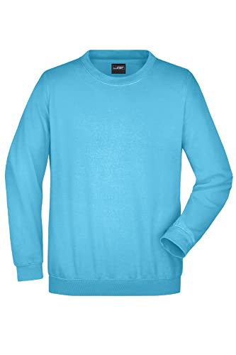 James & Nicholson Sweatshirt Rundhals - Klassischer Sweatpullover für Freizeit und Beruf | Farbe: turquoise | Grösse: 3XL von James & Nicholson