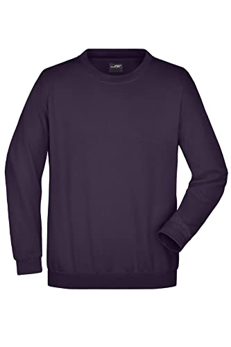 James & Nicholson Sweatshirt Rundhals - Klassischer Sweatpullover für Freizeit und Beruf | Farbe: aubergine | Grösse: 5XL von James & Nicholson