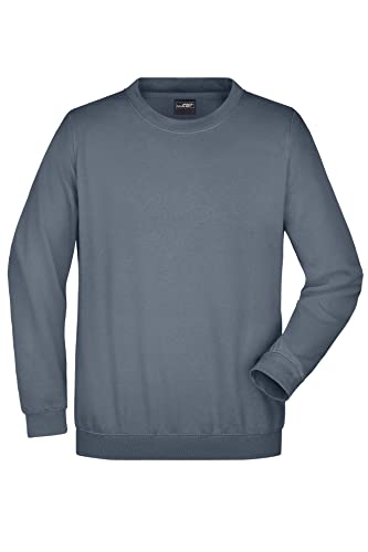 James & Nicholson Sweatshirt Rundhals - Klassischer Sweatpullover für Freizeit und Beruf | Farbe: carbon | Grösse: 5XL von James & Nicholson