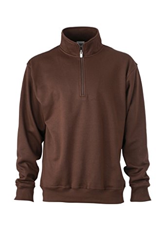 James & Nicholson Sweatshirt mit Stehkragen und Reißverschluss (3XL, brown) von James & Nicholson