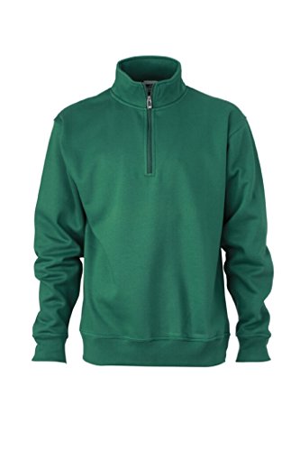 James & Nicholson Sweatshirt mit Stehkragen und Reißverschluss (L, dark-green) von James & Nicholson