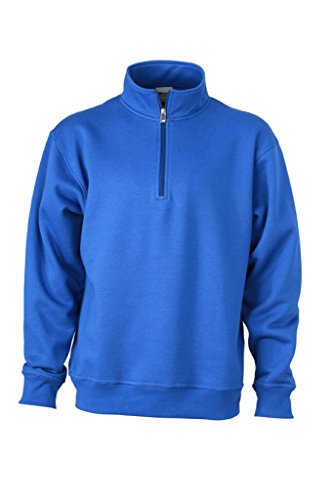 James & Nicholson Sweatshirt mit Stehkragen und Reißverschluss (L, royal) von James & Nicholson