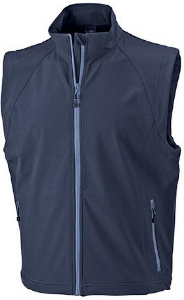 James & Nicholson Funktionsweste Herren Softshell Vest / Atmungsaktiv (2.000g/m²/24h) von James & Nicholson