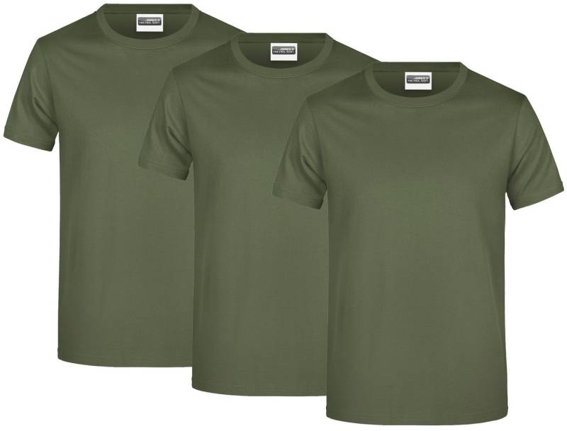 James & Nicholson T-Shirt 3er-Pack Klassisches Herren Basic T-Shirt JN790 (Spar-Set, 3er-Pack) Klassisches T-Shirt in mittelschwerer Single-Jersey-Qualität von James & Nicholson