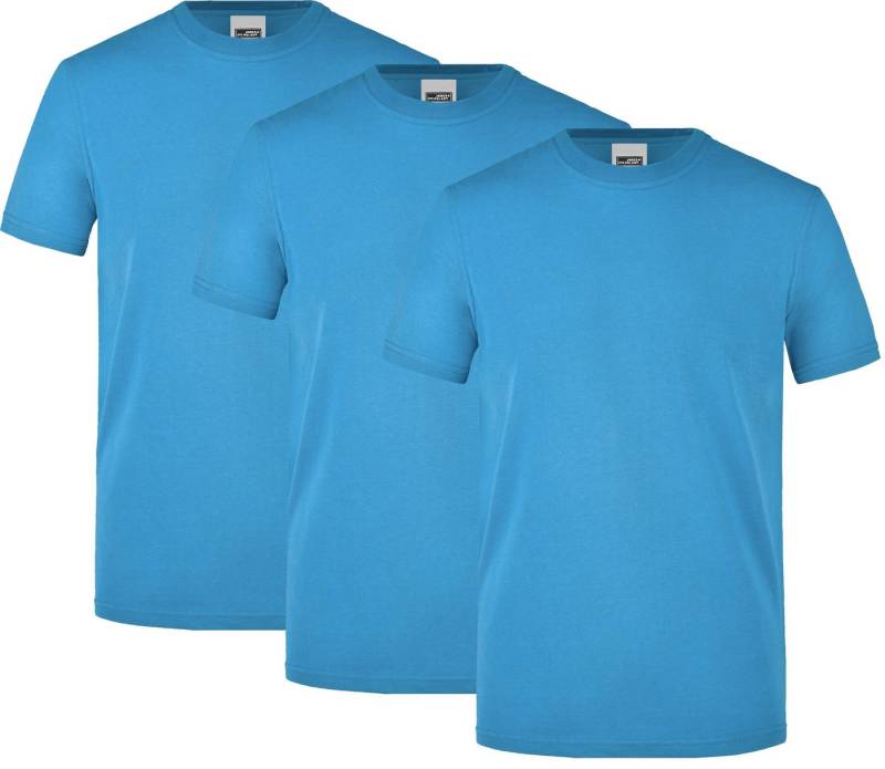 James & Nicholson T-Shirt 3er-Pack Robustes Herren Rundhals T-Shirt für Arbeit & Freizeit JN838 (Spar-Pack, 3er-Pack) Strapazierfähiges und pflegeleicht von James & Nicholson