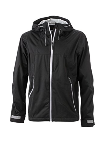 James & Nicholson Ultraleichte Softshell-Jacke für extreme Wetterbedingungen (L, black/silver) von James & Nicholson