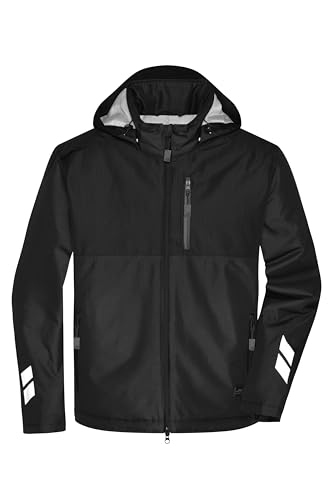 James & Nicholson Winter Workwear Hardshell Jacke Sorona® - Arbeitsjacke für kalte Tage mit nachhaltiger DuPont™ Sorona® Wattierung | Farbe: black/black | Grösse: 3XL von James & Nicholson