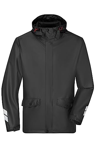 James & Nicholson Workwear Regenjacke - Praktische Regenjacke zum Überziehen | Farbe: black | Grösse: 4XL von James & Nicholson