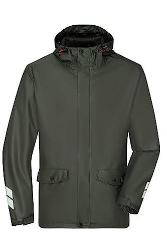 James & Nicholson Workwear Regenjacke - Praktische Regenjacke zum Überziehen | Farbe: olive | Grösse: 3XL von James & Nicholson