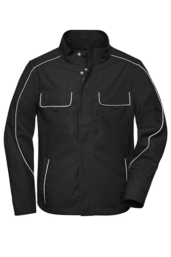 James & Nicholson Workwear Softshelljacke Light - Leichte Softshelljacke mit dünnem Innenfutter | Farbe: black | Grösse: 4XL von James & Nicholson