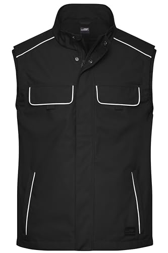 James & Nicholson Workwear Softshellweste Light - Hochwertige Weste aus robustem Softshell | Farbe: black | Grösse: M von James & Nicholson