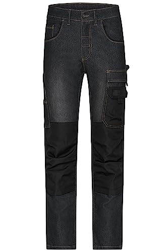 James & Nicholson Workwear Stretch-Jeans - Robuste Arbeitshose aus Stretch-Denim-Jeans | Farbe: Black-Denim | Grösse: 42 von James & Nicholson
