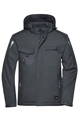 James & Nicholson Workwear Winter Softshell Jacke - Hochfunktionelle Softshelljacke mit warmem Innenfutter | Farbe: black/black | Grösse: L von James & Nicholson