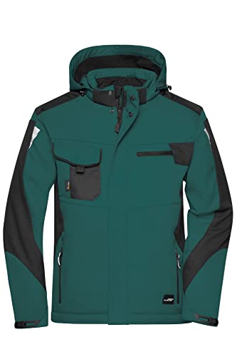 James & Nicholson Workwear Winter Softshell Jacke - Hochfunktionelle Softshelljacke mit warmem Innenfutter | Farbe: dark-green/black | Grösse: 5XL von James & Nicholson