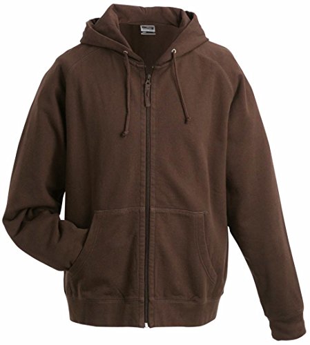 Kapuzen Sweatjacke - Farbe: Brown - Größe: XL von James & Nicholson