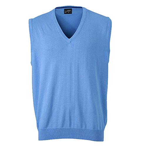 Klassischer Herren Baumwoll-Pullunder 3XL,Glacier-Blue von James & Nicholson