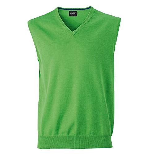 Klassischer Herren Baumwoll-Pullunder 3XL,Green von James & Nicholson