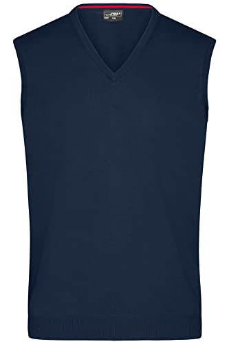 James & Nicholson Herren V-Pullunder - Klassisch Geschnittener Pullunder aus hochwertiger Baumwolle | Farbe: Navy | Grösse: 3XL von James & Nicholson