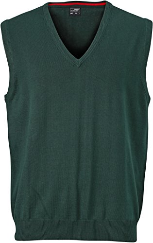 Klassischer Herren -Baumwoll-Pullunder 3XL,forest-green von James & Nicholson