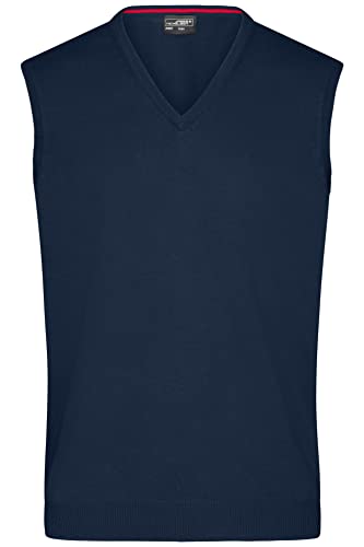 James & Nicholson Herren V-Pullunder - Klassisch geschnittener Pullunder aus hochwertiger Baumwolle | Farbe: navy | Grösse: S von James & Nicholson