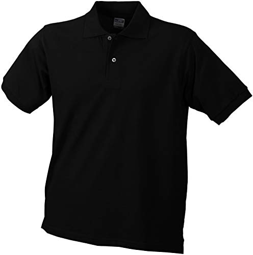 Klassisches Piqué-Poloshirt für Herren, Farbe:schwarz;Größe:3XL von James & Nicholson