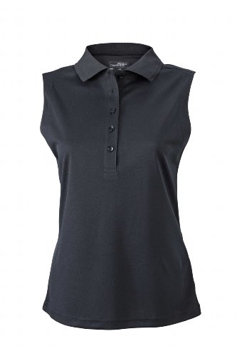 Ladies' Active Polo Sleeveless | black | XL im digatex-package von James & Nicholson