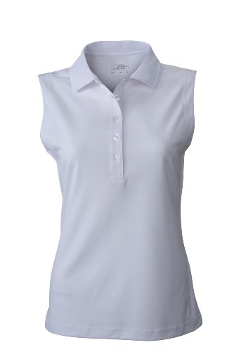 Ladies' Active Polo Sleeveless | white | L im digatex-package von James & Nicholson