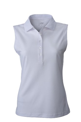 Ladies' Active Polo Sleeveless | white | XL im digatex-package von James & Nicholson