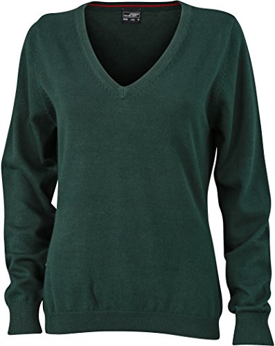 JN658 Damen Pullover V-Ausschnitt Baumwolle, Waldgrün, L JN658 Damen Pullover V-Ausschnitt Baumwolle, Waldgrün, L von James & Nicholson