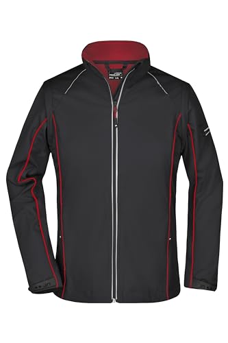 James & Nicholson Damen Softshelljacke mit abzippbaren Ärmeln - Taillierte Funktionsjacke mit TPU-Membran | Farbe: black/red | Grösse: XXL von James & Nicholson