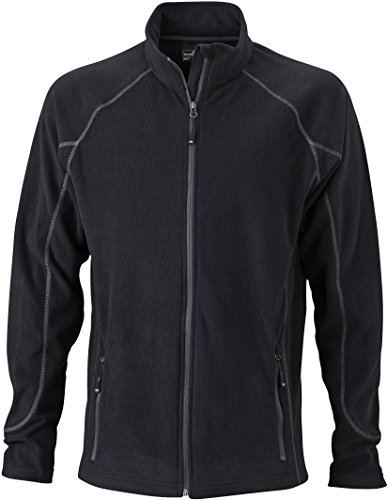 Leichte Outdoor Fleece Jacke - Farbe: Black/Carbon - Größe: L von James & Nicholson