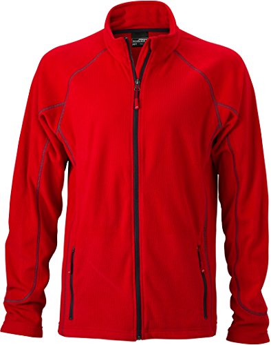 Leichte Outdoor Fleece Jacke - Farbe: Red/Carbon - Größe: L von James & Nicholson