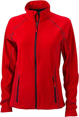 Leichte Outdoor Fleece Jacke - Farbe: Red/Carbon - Größe: M von James & Nicholson