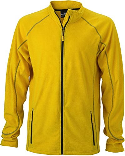 Leichte Outdoor Fleece Jacke - Farbe: Yellow/Carbon - Größe: L von James & Nicholson